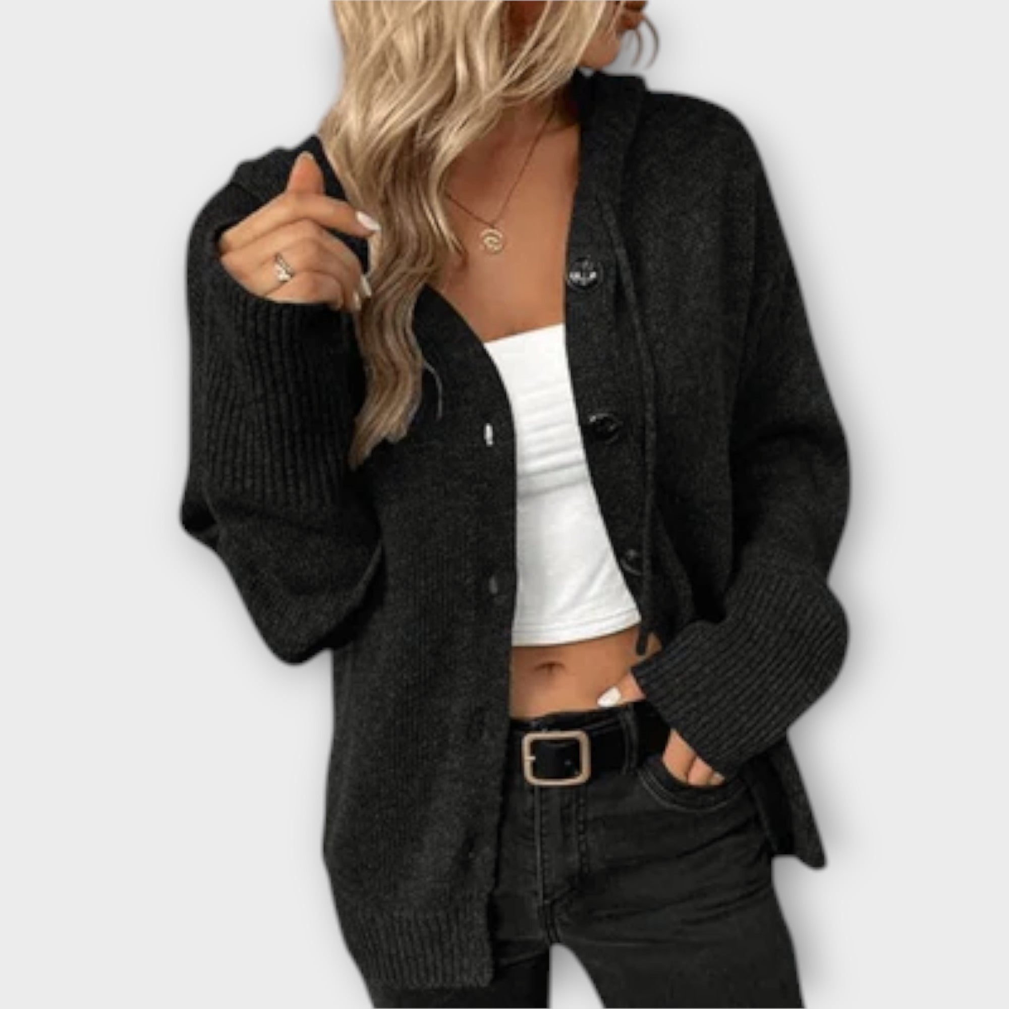 Berta™ - Elegante cardigan con chiusura a strisce