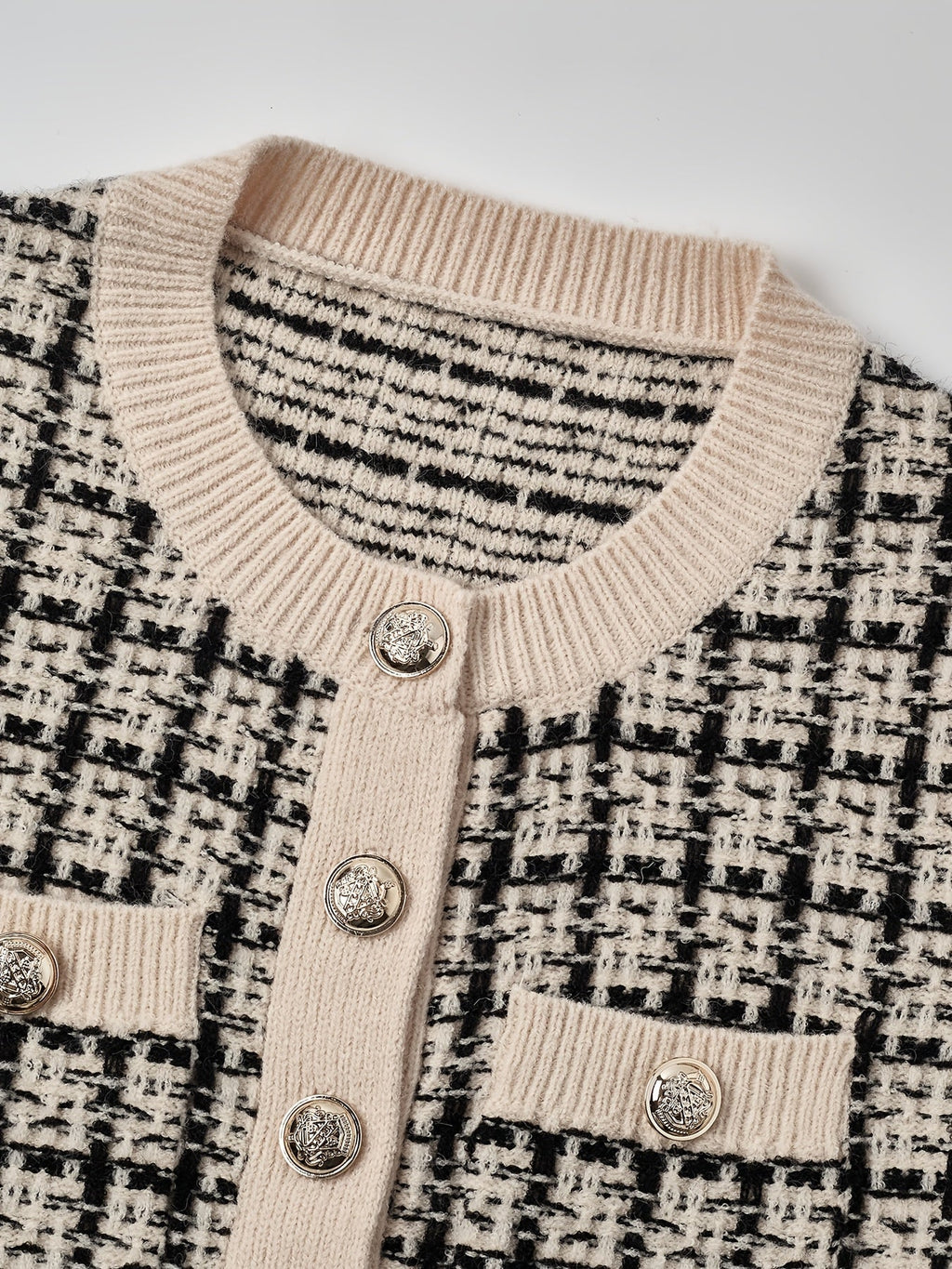 Laluna® | Cardigan Geruite con Knoopsluiting