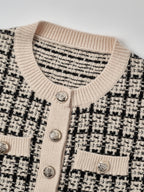 Laluna® | Cardigan Geruite con Knoopsluiting