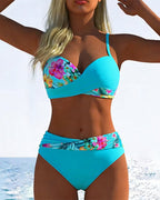 Bikini Bralette Stijl Geprint Contrasto
