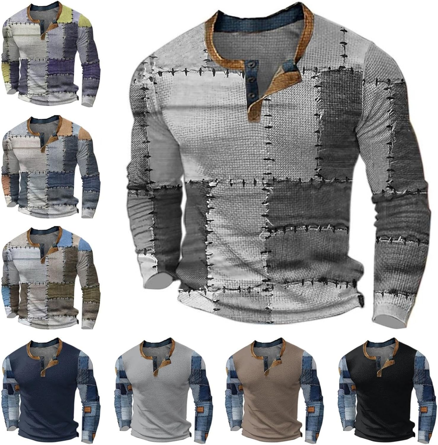 Daan | Heren Vintage Geruit Patch T-shirt