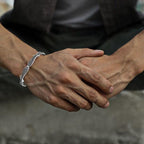 Vintage zilveren armband met engelenvleugels