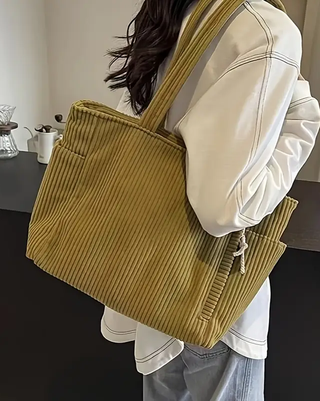 Tessa | Geribbelde Totetas met Koorddetail