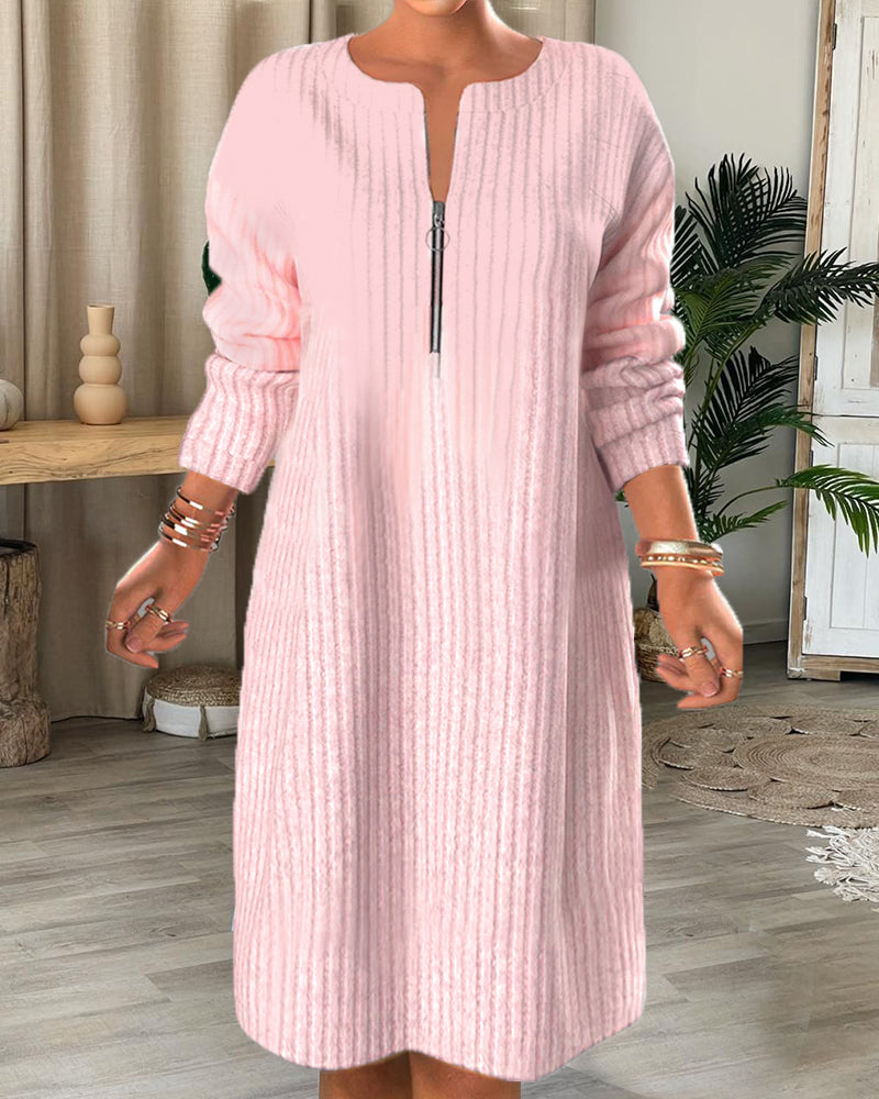 Julia | Casual Jurk met Ritssluiting
