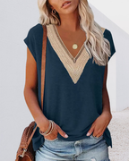 Ilse | V-hals T-shirt met Kant