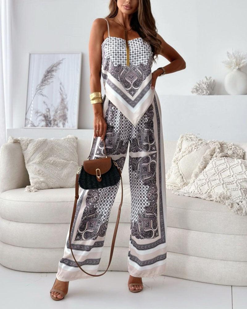 Elena | Set di due pezzi eleganti con top lacci e pantaloni presto per le vacanze