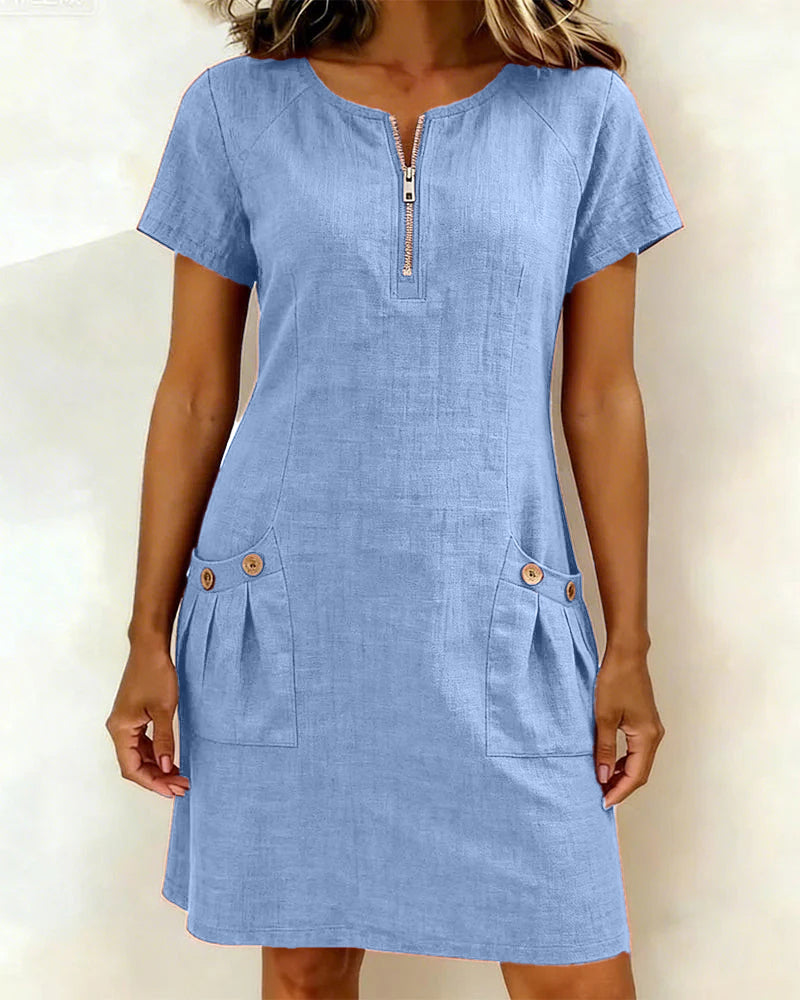 Nina™ Jurk — Eleganza naturale per ogni giorno