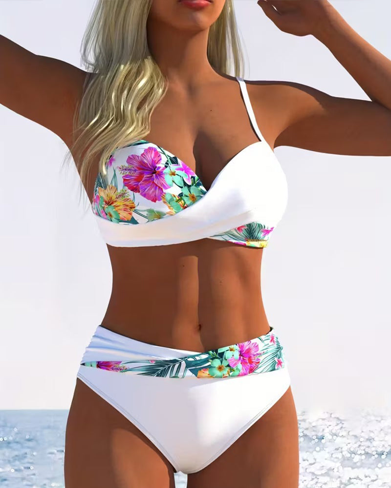 Bikini Bralette Stijl Geprint Contrasto