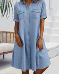 Nina | Casual Jeansjurk met Kraag