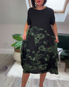 Patchworkjurk met Ronde Halslijn en Bloemenprint
