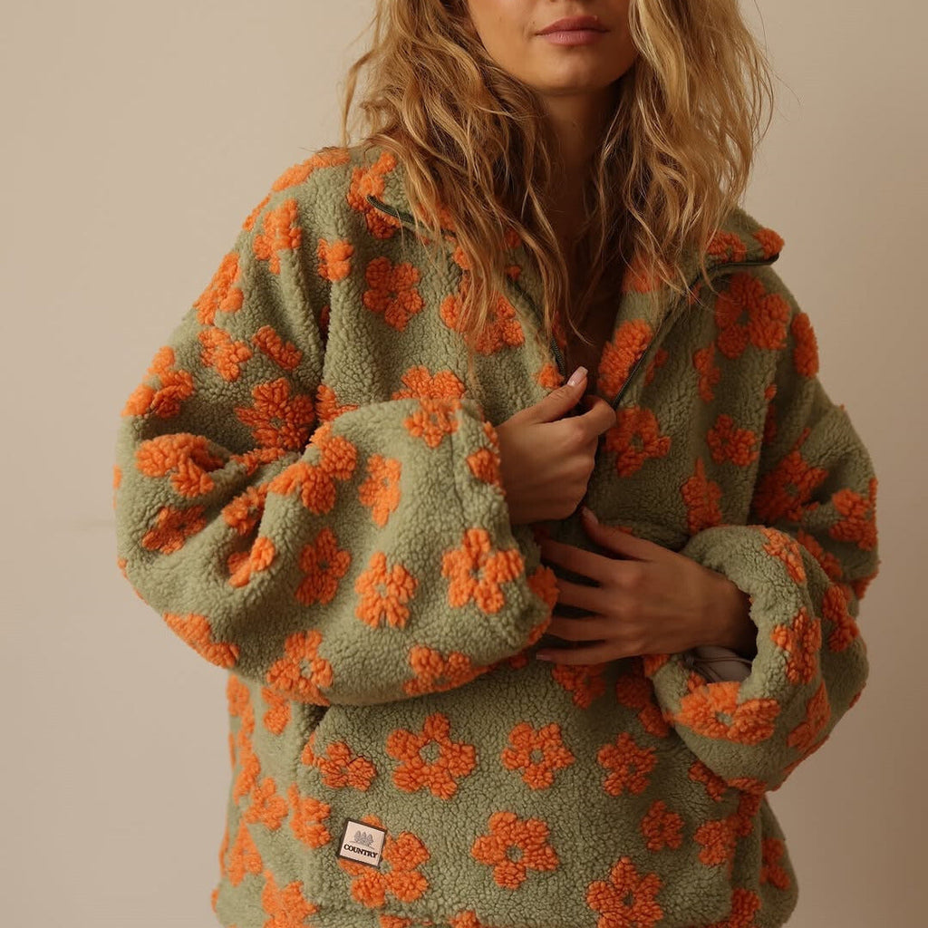Marloes | Fleecetrui met Bloemenprint