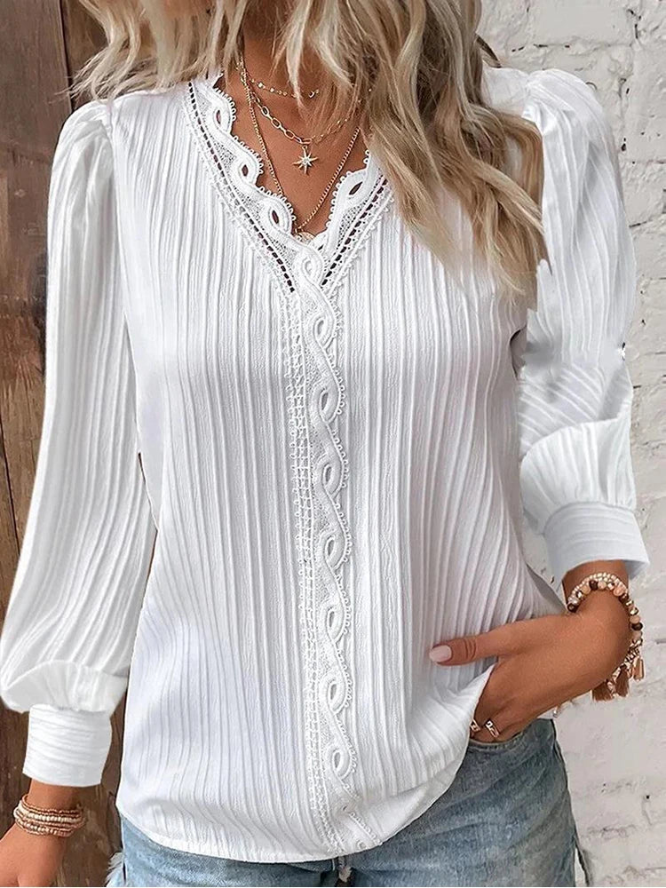 LALUNA® | BLUSA DI CHIFFON MET KANT
