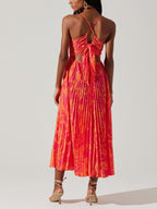 Erica | Abito Midi Plissettato Elegante Stampa Floreale Chic Costiero