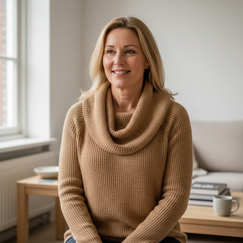 Danela™ – Striktrøje elegante con kaskadeudskæring