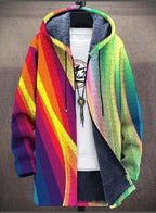 Rosalinda | Cardigan Artistico Patchwork con Cappuccio