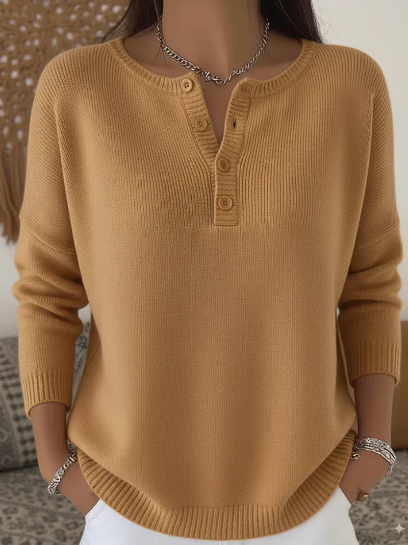 Elena | Maglione con Scollo Serafino e Bottoni