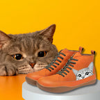 Tessa | Leren Enkellaarsjes voor Kattenliefhebbers