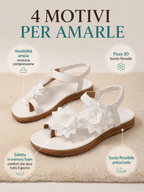 Florea | Sandali Ortopedici con Fiori Applicati