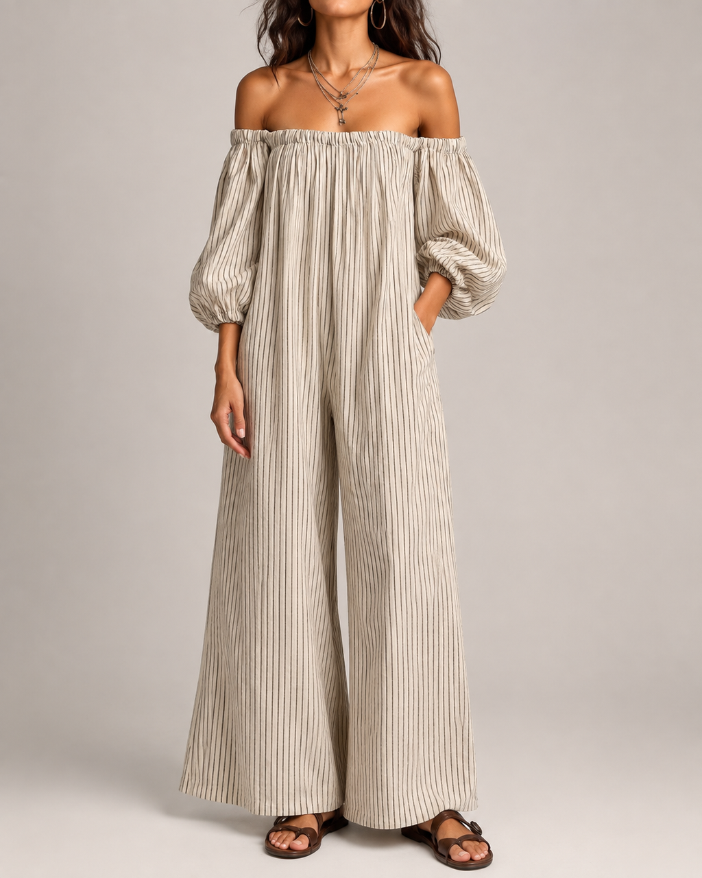 Ludovica | Abito Maxi Boho Spalle Scoperte