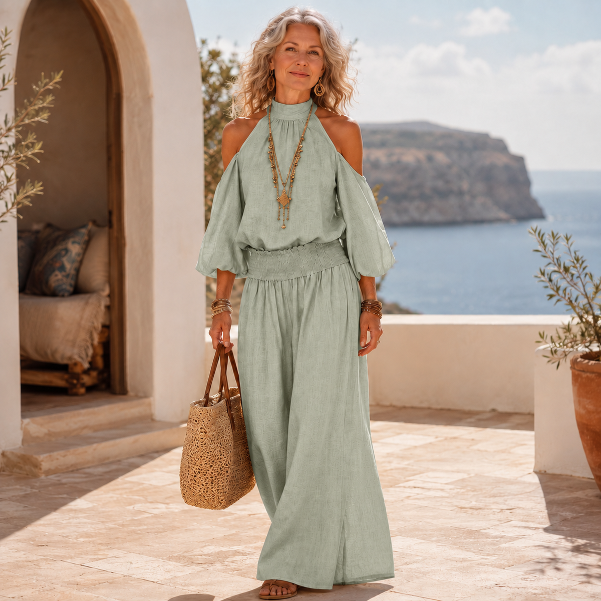 Simonetta | Completo Vacanza Halter Spalle Scoperte