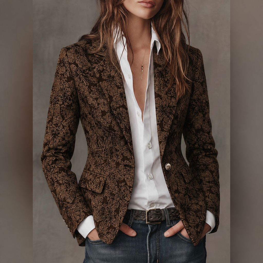 Estella | Blazer Jacquard Cachemire Aderente