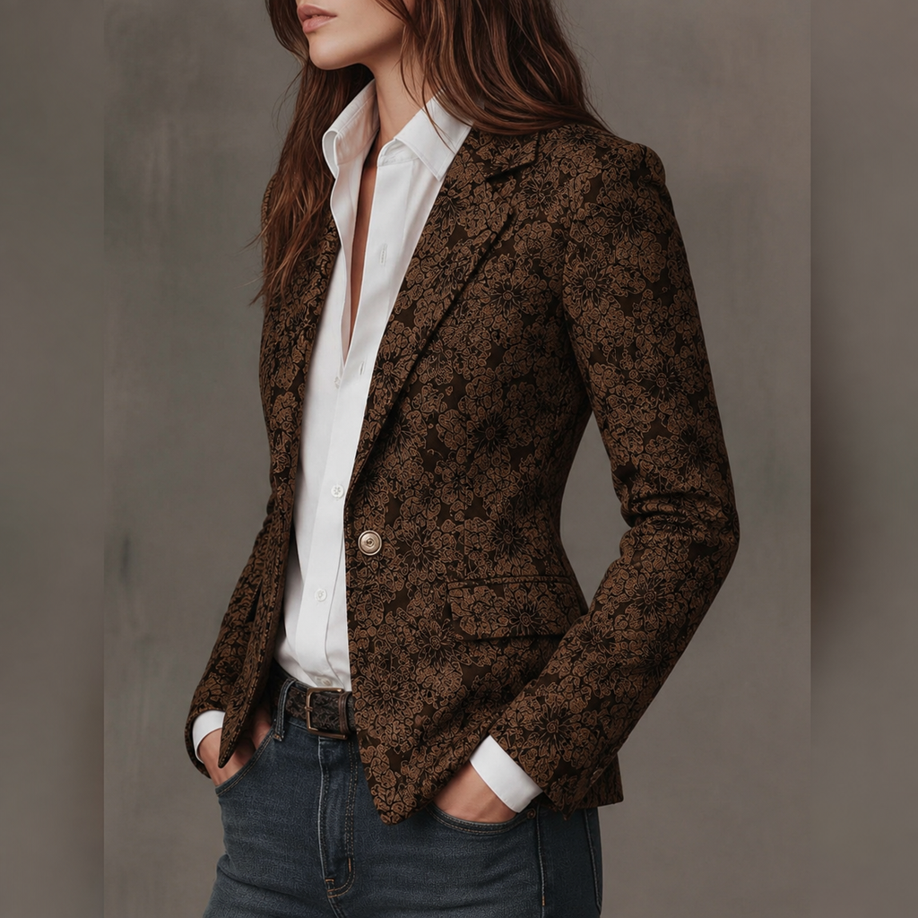 Estella | Blazer Jacquard Cachemire Aderente