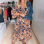 Maxi-jurk con bedrukte v-hals