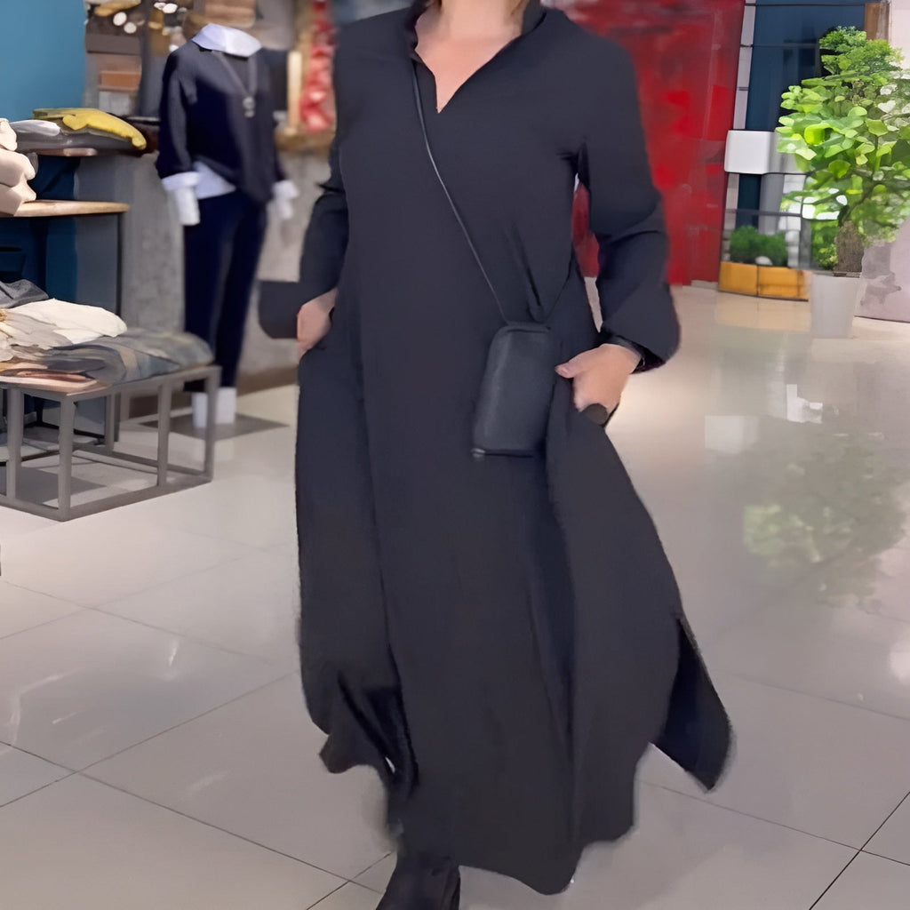 Marloes | Losse lange jurk met zijsplit