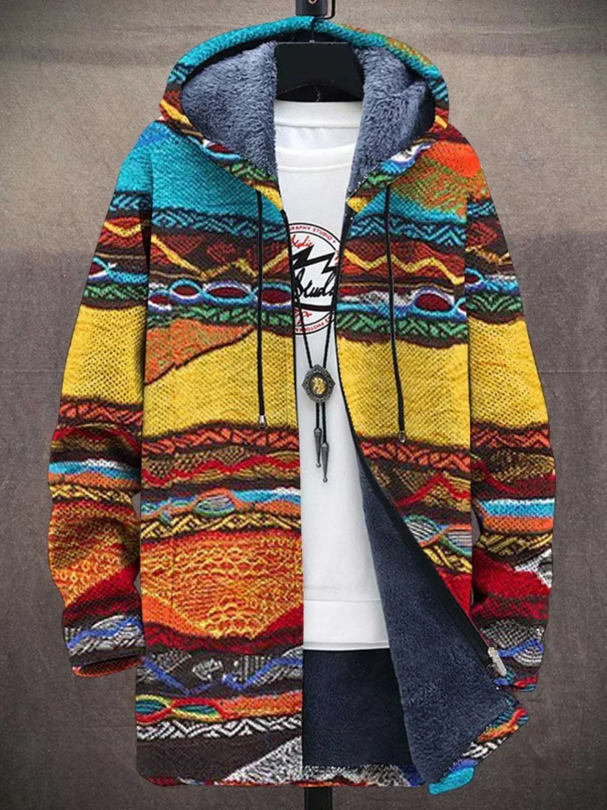 Delfina | Cardigan Artistico con Cappuccio