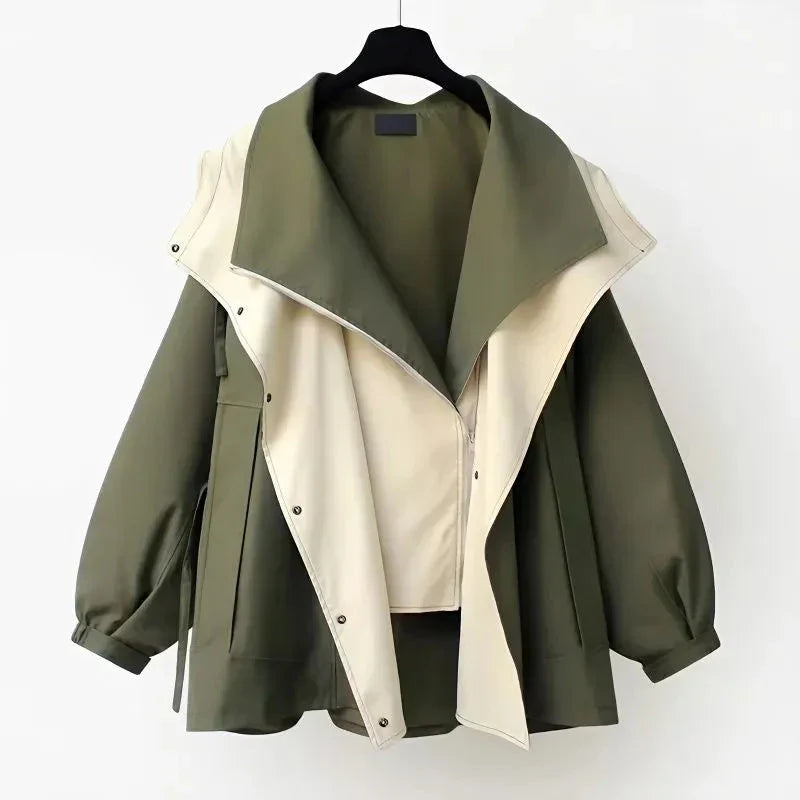 Emma | Moderne Tweekleurige Trenchcoat