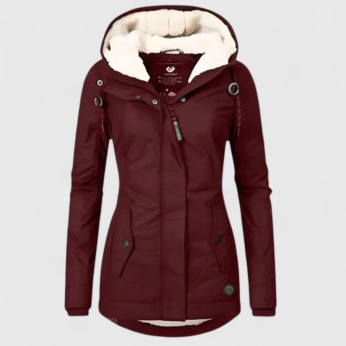 Amelie | Waterdichte winterjas con cappuccino