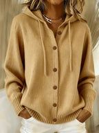 Barbara | Cardigan Morbido con Cappuccio e Bottoni