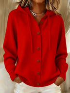 Barbara | Cardigan Morbido con Cappuccio e Bottoni