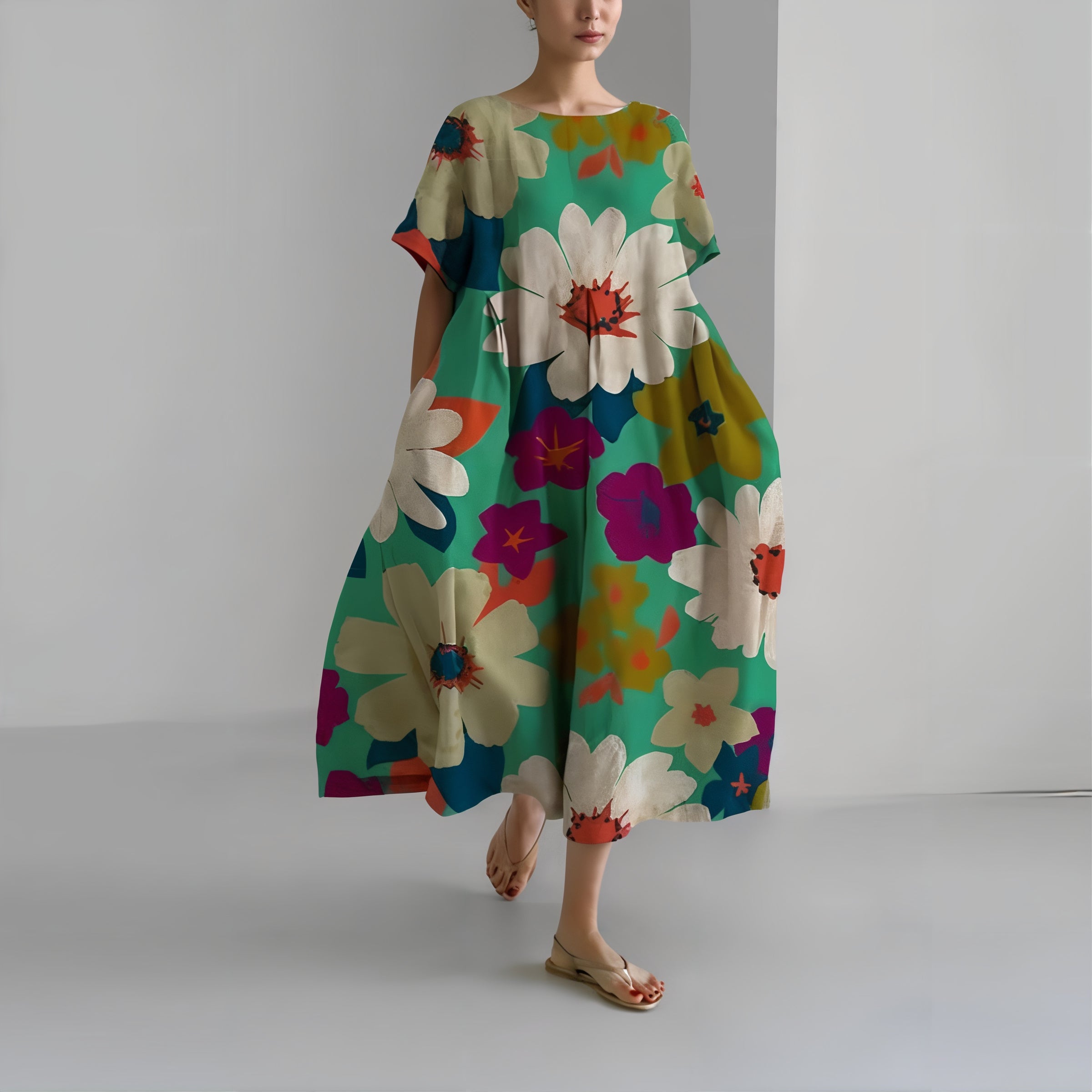 Amelia - Casual Bloemige Maxi Dress