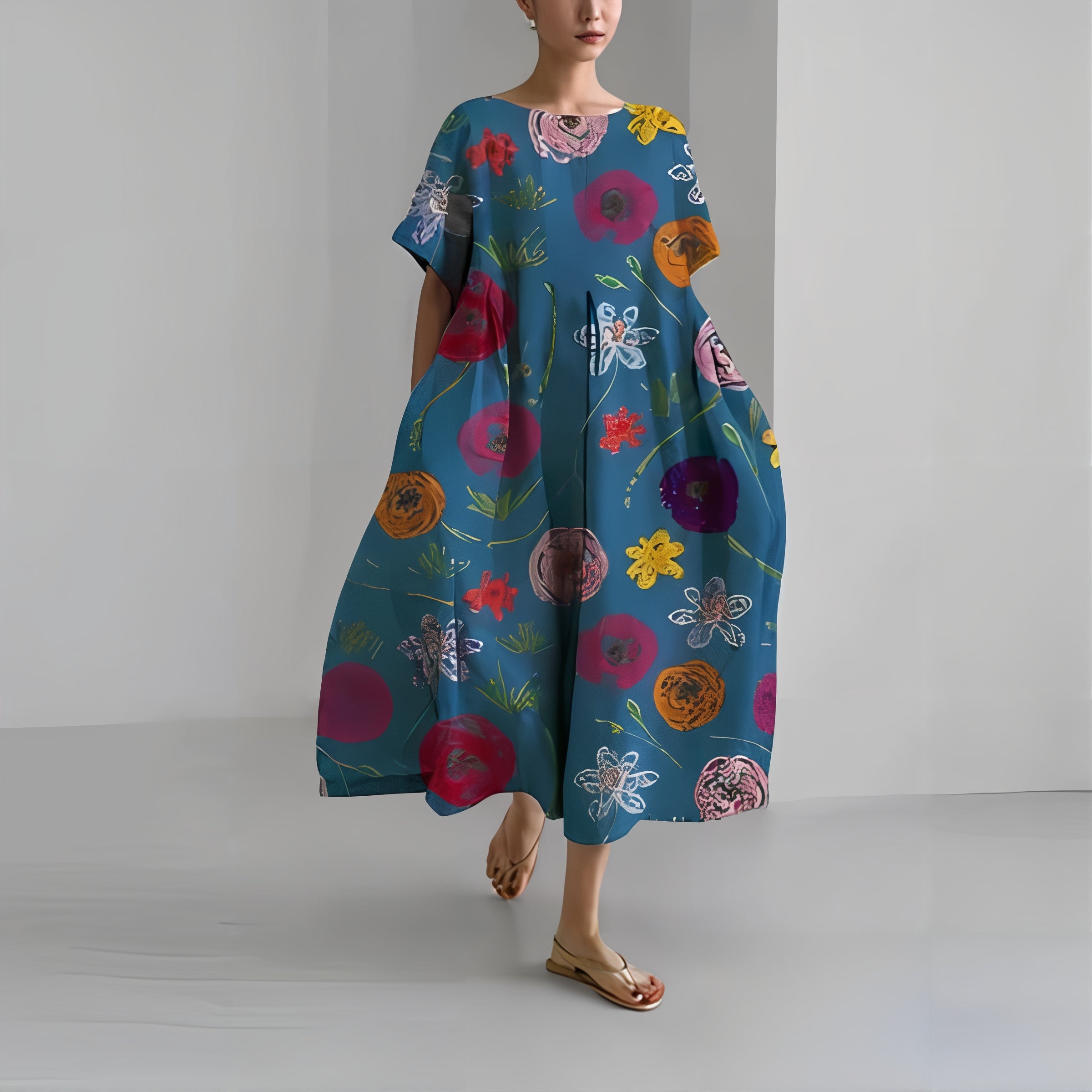 Amelia - Casual Bloemige Maxi Dress