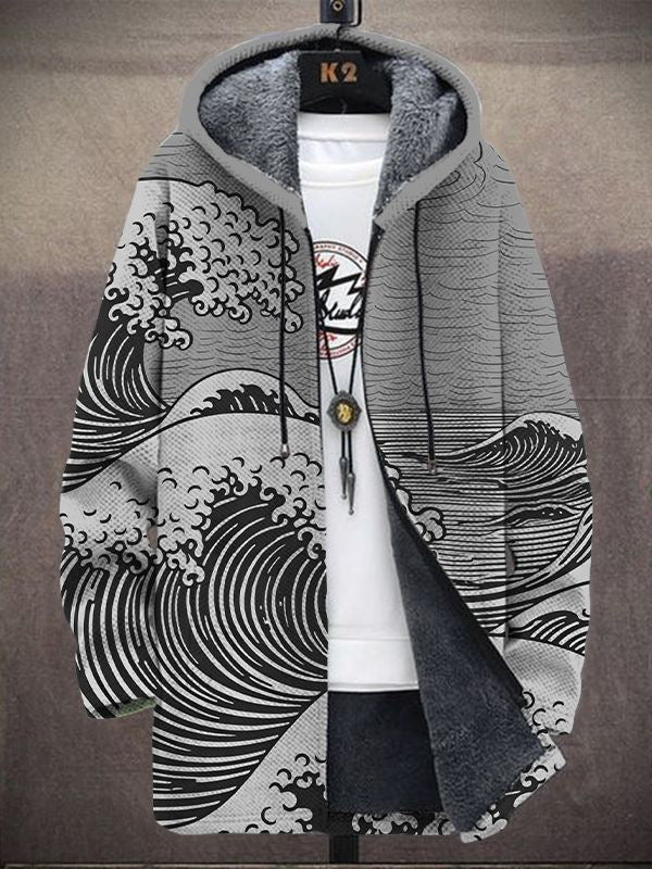 Margaux | Cardigan con Cappuccio Stampa Artistica