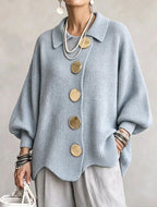 Isadora | Cardigan Oversize con Collo e Bottoni Metallici