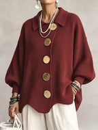 Isadora | Cardigan Oversize con Collo e Bottoni Metallici