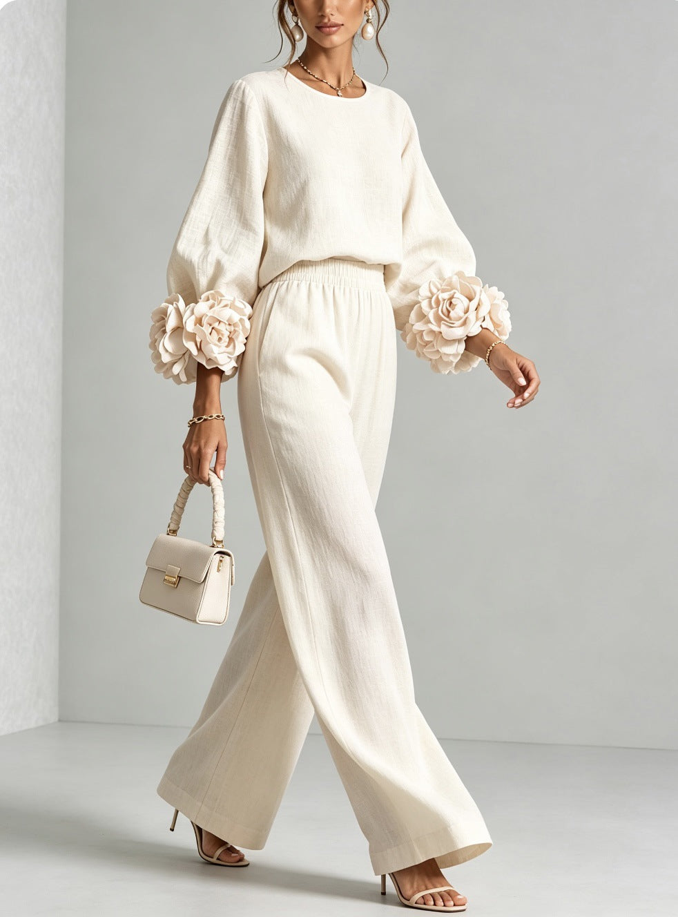 Rosalie | Completo Due Pezzi con Polsini Floreali