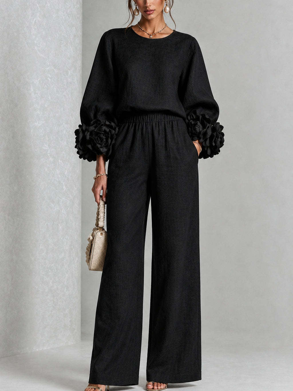 Rosalie | Completo Due Pezzi con Polsini Floreali