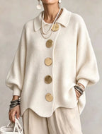 Isadora | Cardigan Oversize con Collo e Bottoni Metallici