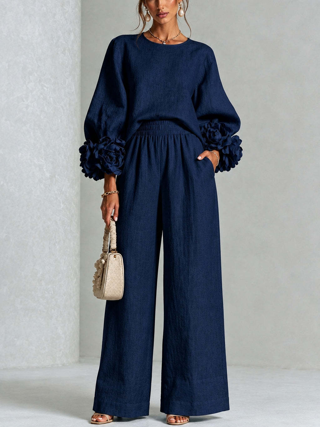 Rosalie | Completo Due Pezzi con Polsini Floreali