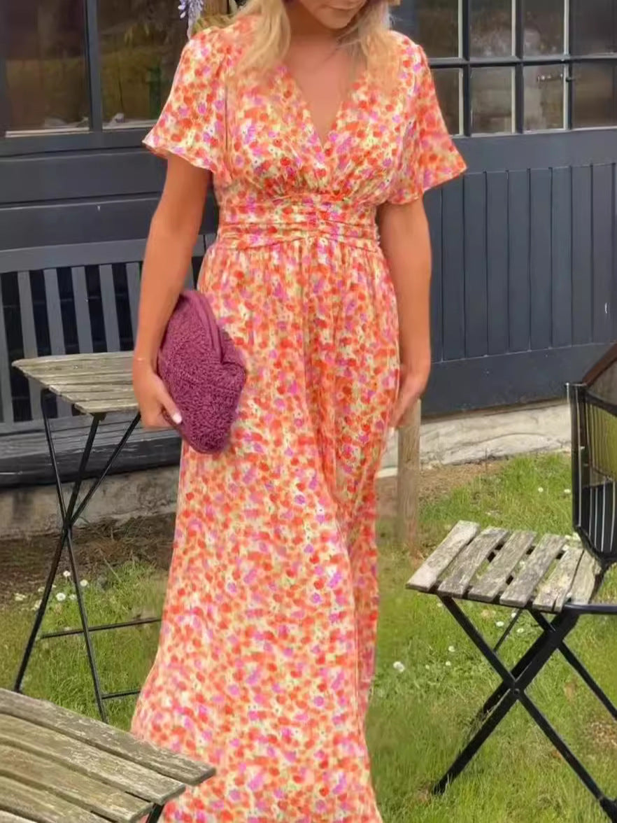 Anna | Lange Luchtige Bloemenjurk