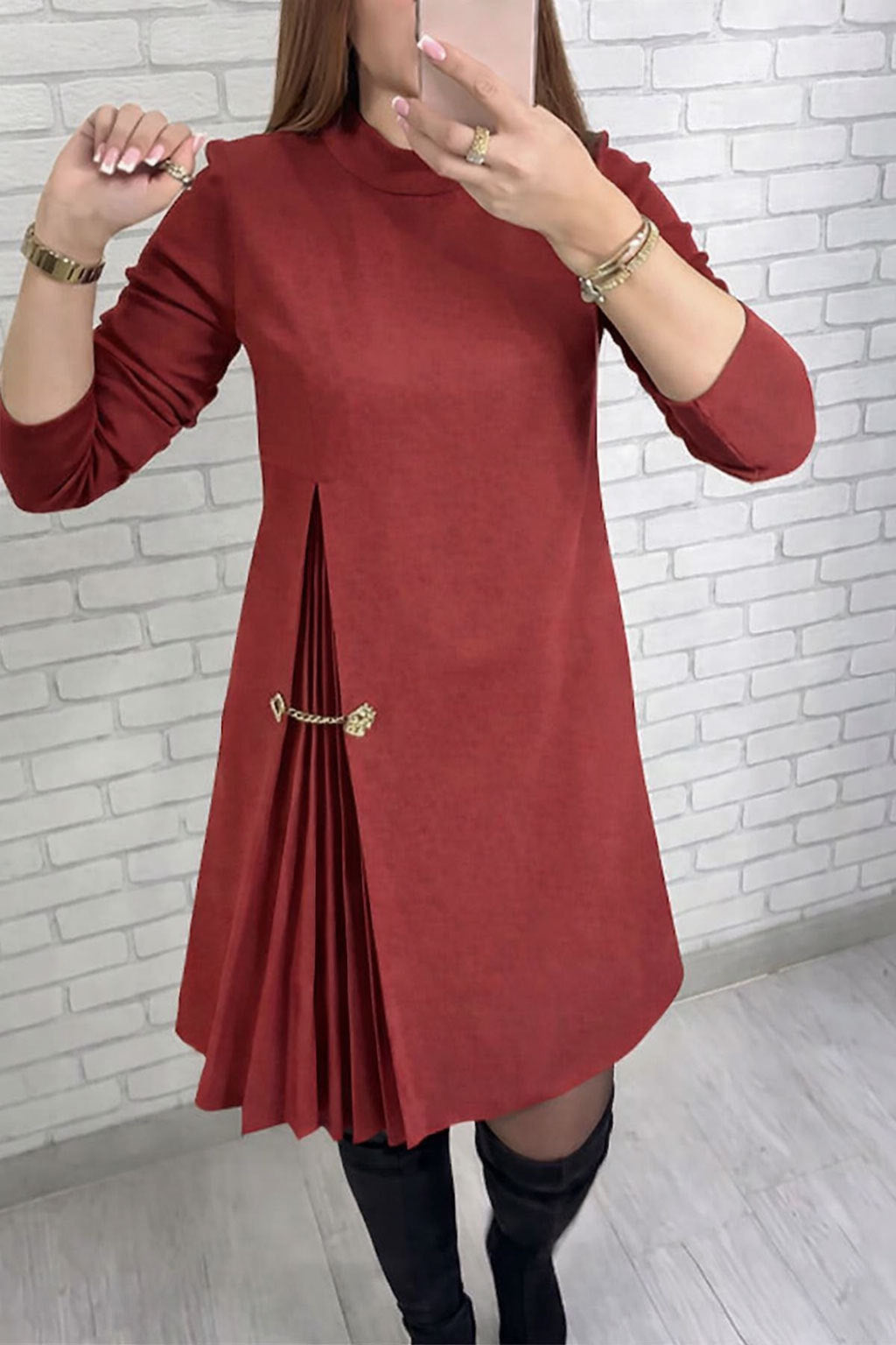 Isabelle™ – Abito elegante con dettagli pieghettati
