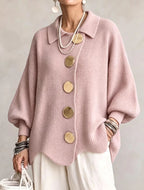 Isadora | Cardigan Oversize con Collo e Bottoni Metallici