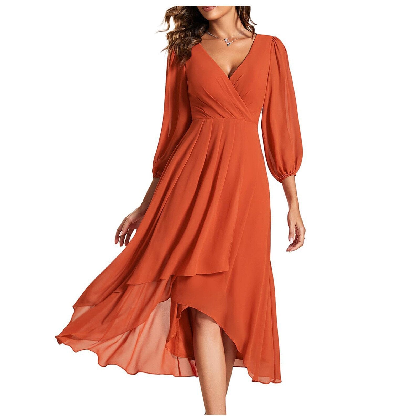 Laluna® | Asymmetrische V-hals jurk