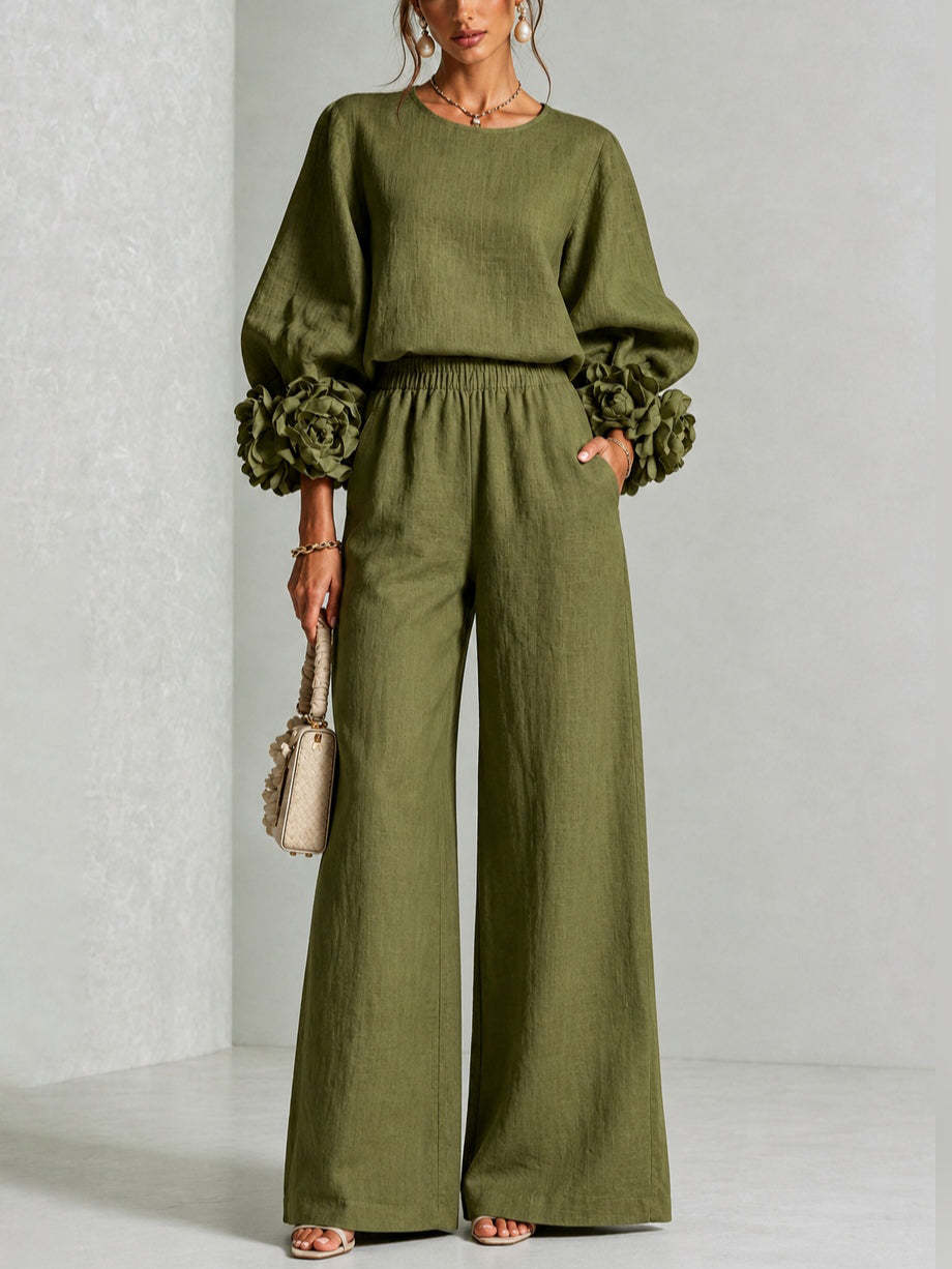 Rosalie | Completo Due Pezzi con Polsini Floreali