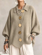 Isadora | Cardigan Oversize con Collo e Bottoni Metallici