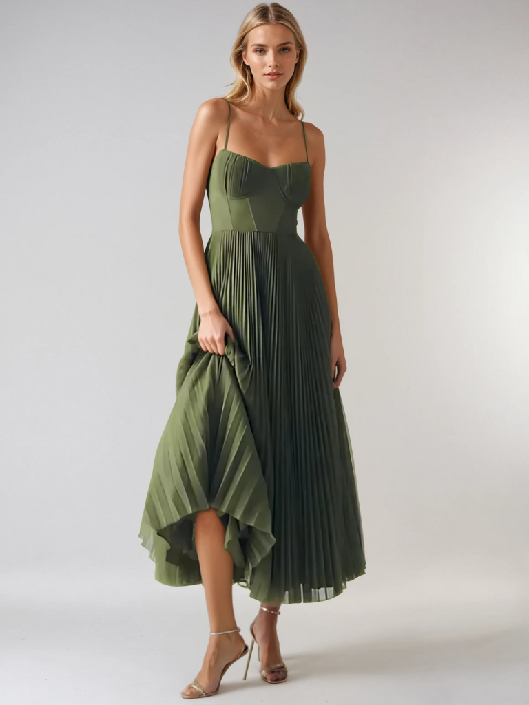 Marloes | Chique Olijfgroene Dress
