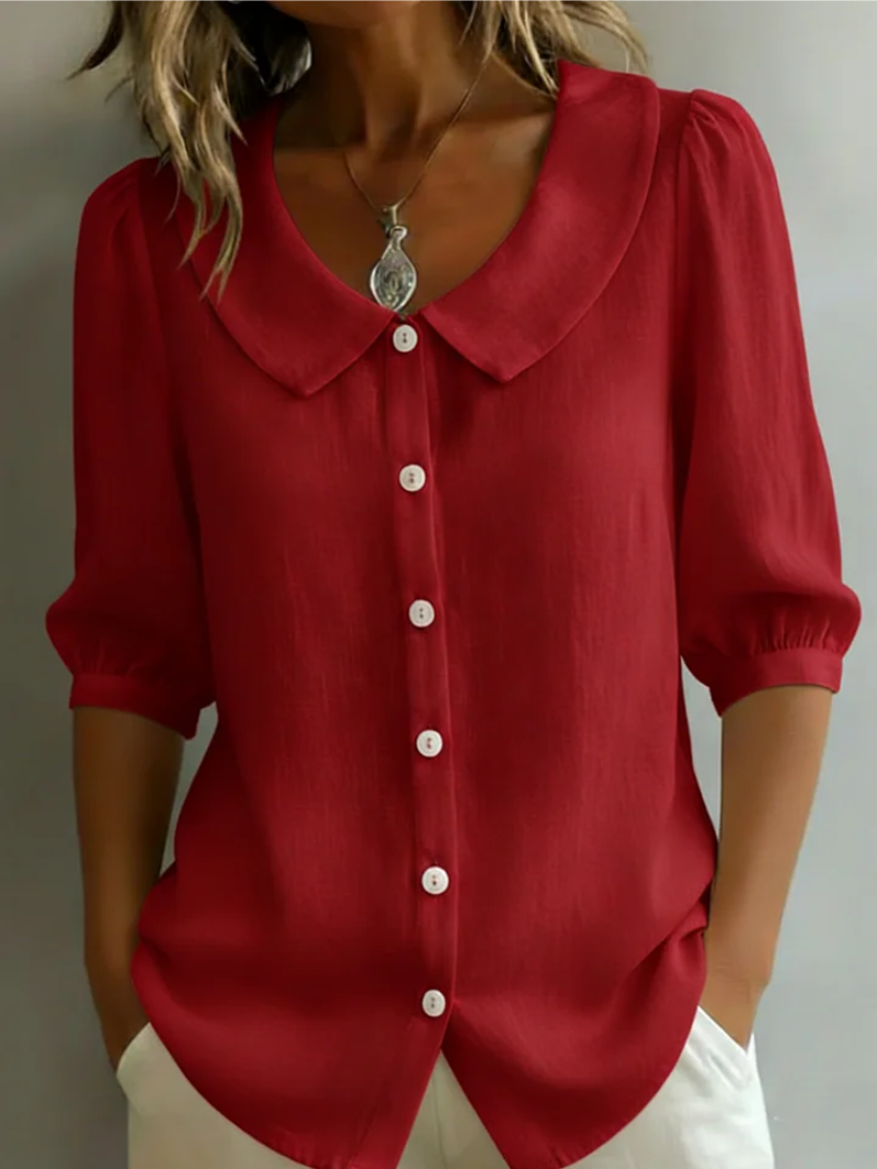 Velise™ – Blusa con chiusura frontale, colore blu scuro